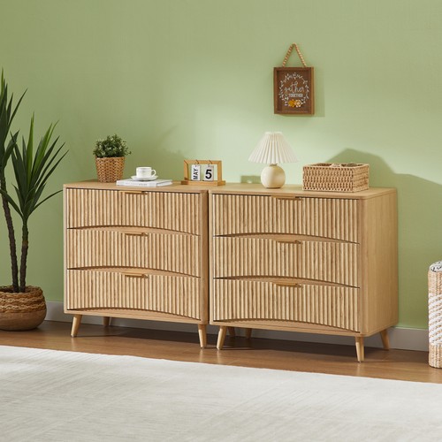 Fluted drawer dresser - 3, set