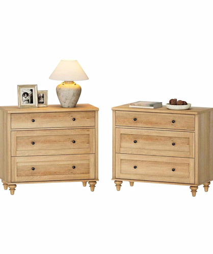 Light wood drawer chest - 3-drawer,
