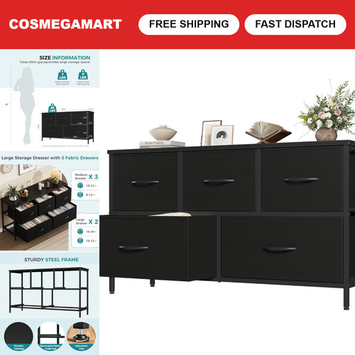 Drawer black dresser chest - 5,